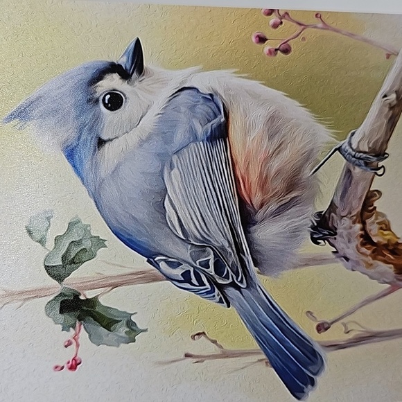 4x6 Tufted Titmouse on a Limb Watercolor‎ Oil Painting Print - Picture 2 of 4